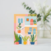 ムービングアナウンスアドレスアパートカラフルメント ポストカード (スタンド正面)