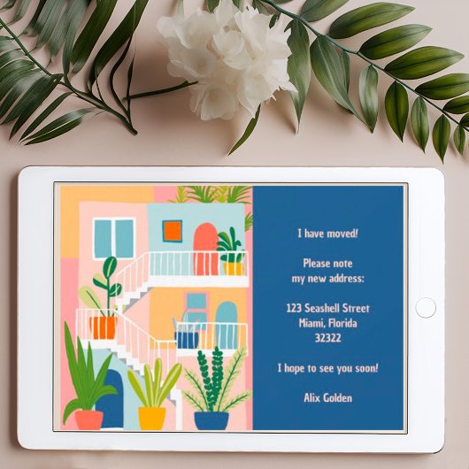 ムービングアナウンスニューアドレスアパートカラフルメント 案内状