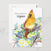 ムービングアナウンスバージニア（鳥）ショウジョウコウカンチョウドッグウッド ポストカード (正面/裏面)