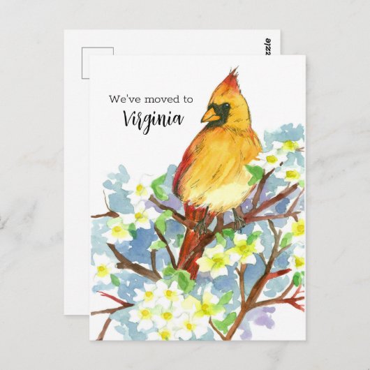ムービングアナウンスバージニア（鳥）ショウジョウコウカンチョウドッグウッド ポストカード (正面/裏面)
