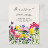 ムービングアナウンスパープルイエローワイルドフラワー ポストカード (正面)