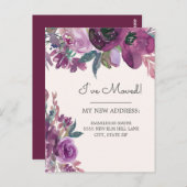 ムービングアナウンスパープルウォーター色フローラクリーム ポストカード (正面/裏面)