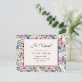ムービングアナウンスパープルピンク水色の花 ポストカード (スタンド正面)