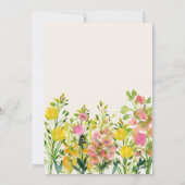 ムービングアナウンスピンクイエローウォーターのカラーフローラ 案内状 (裏面)