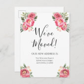 ムービングアナウンスピンク牡丹の花のフローラ ポストカード (正面/裏面)