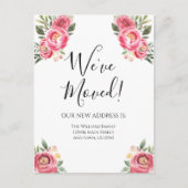 ムービングアナウンスピンク牡丹の花のフローラ ポストカード (正面)