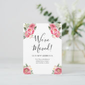 ムービングアナウンスピンク牡丹の花のフローラ ポストカード (スタンド正面)