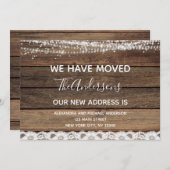 ムービングアナウンスファームハウス素朴ウッド 招待状 (正面/裏面)