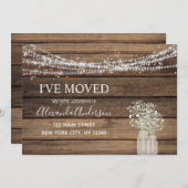 ムービングアナウンスファームハウス素朴ウッド 招待状 (正面/裏面)