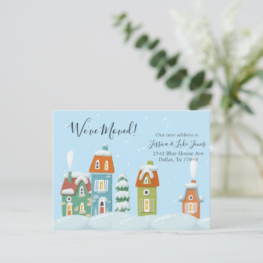 ムービングアナウンスホリデークリスマス引っ越しました 案内ポストカード (スタンド正面)