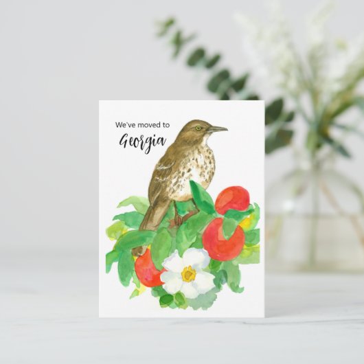 ムービングアナウンスメントジョージアピーチチェロキーバラ ポストカード (スタンド正面)