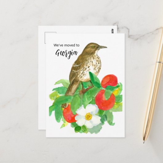 ムービングアナウンスメントジョージアピーチチェロキーバラ ポストカード (正面/裏面インサイチュ)