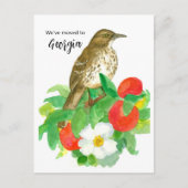 ムービングアナウンスメントジョージアピーチチェロキーバラ ポストカード (正面)