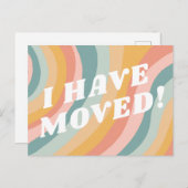 ムービングアナウンスメントストライプレトロパステルレインボー ポストカード (正面/裏面)