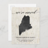ムービングアナウンスメント、メイン州素朴 インビテーションポストカード (正面/裏面)