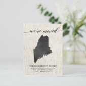 ムービングアナウンスメント、メイン州素朴 インビテーションポストカード (スタンド正面)