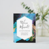 ムービングアナウンス金ゴールドブルーブラックインモダンク ポストカード (スタンド正面)