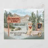 ムービングイエローラブラドールリトリーバーニューアドレスパインズ 案内ポストカード (正面)