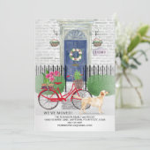 ムービングイエローラブラドールレトリバー自転車ドア 案内状 (スタンド正面)