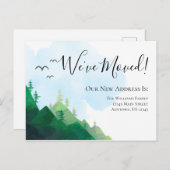 ムービングウォーターカラーワイルドネスマウンテンズ引っ越しました ポストカード (正面/裏面)