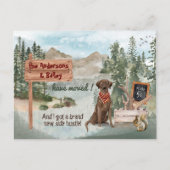 ムービングチョコレートラブラドールリトリバー新しいアドレス 案内ポストカード (正面)