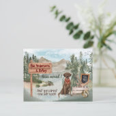 ムービングチョコレートラブラドールリトリバー新しいアドレス 案内ポストカード (スタンド正面)