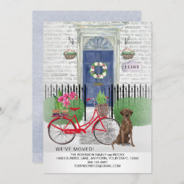 ムービングチョコレートラブラドールレトリバー自転車ドア 案内状