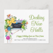 ムービングトロピカルボタニカルフローラホリデーグリーティング シーズンポストカード (正面)