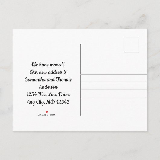 ムービングニューホーム格言スウィート格言レッド 案内ポストカード (裏面)