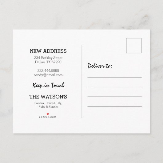 ムービングハおもしろいウス |引っ越しました 案内ポストカード (裏面)