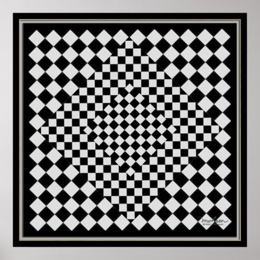 ムービングブラックとシルバー写真 ポスター (正面)