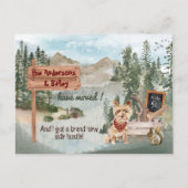 ムービング・ヨークシャー・テリア・ドッグ・ニューアドレス・パインズ 案内ポストカード (正面)