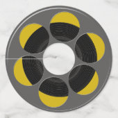 ムービーの丸いリール ワイングラスタグ (正面)