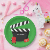 ムービーの夜*背景色の選択 ペーパープレート (パーティー)