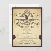 ムービーまたは映画館は日付入学チケットを保存 案内ポストカード (正面/裏面)