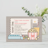 ムービーをテーマにしたブライダルシャワー招待状 招待状 (スタンド正面)