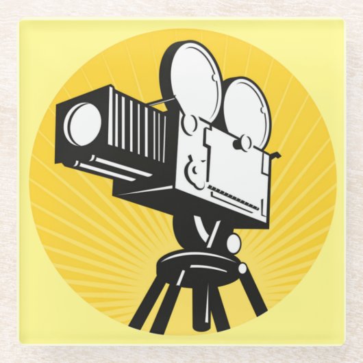 ムービーカメラガラスコースター ガラスコースター (正面)