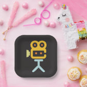 ムービーカメラシンボル ペーパープレート (パーティー)