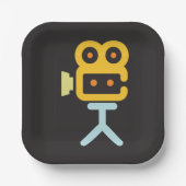 ムービーカメラシンボル ペーパープレート (正面)