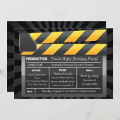 ムービークラップボードカスタムパーティの招待状 招待状 (正面/裏面)