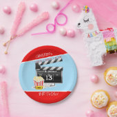 ムービークラップボードポップコーン13誕生日 ペーパープレート (パーティー)