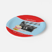 ムービークラップボードポップコーン13誕生日 ペーパープレート (アングル)