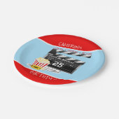 ムービークラップボードポップコーン25誕生日 ペーパープレート (アングル)