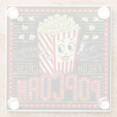 ムービーシアターマーキーホームシネマポップコーンカスタム ガラスコースター (裏面)