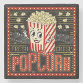 ムービーシアターマーキーホームシネマポップコーンカスタム ストーンコースター (正面)