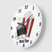 ムービーシカッコいいアタータイムポップコーン  ラージ壁時計 (傾斜)