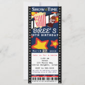 ムービーシネマポップコーンVIPパーティーチケット招待状 招待状 (正面)