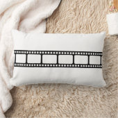 ムービースタイリッシュリール白黒 ランバークッション (ブランケット)