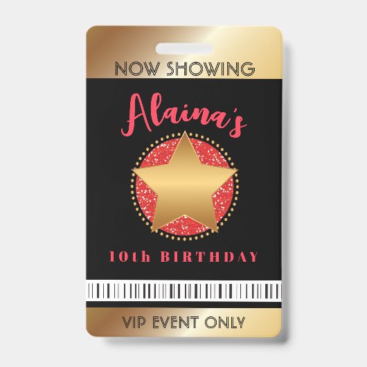ムービースターハリウッドブロードウェイ誕生日VIPパス バッジ (正面)