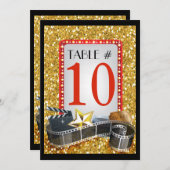 ムービースターバルミツワーテーブルナンバーカード 招待状 (正面/裏面)